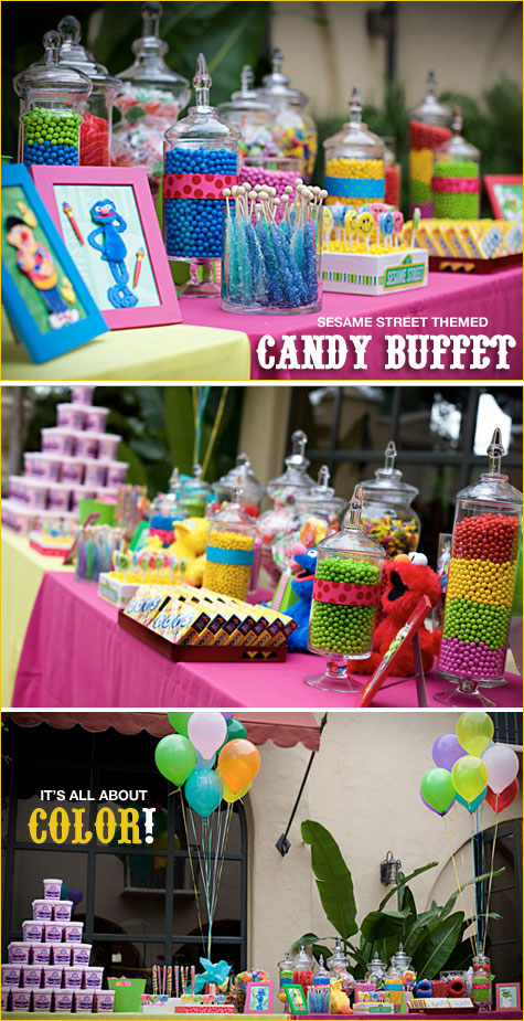 colorful candy buffet