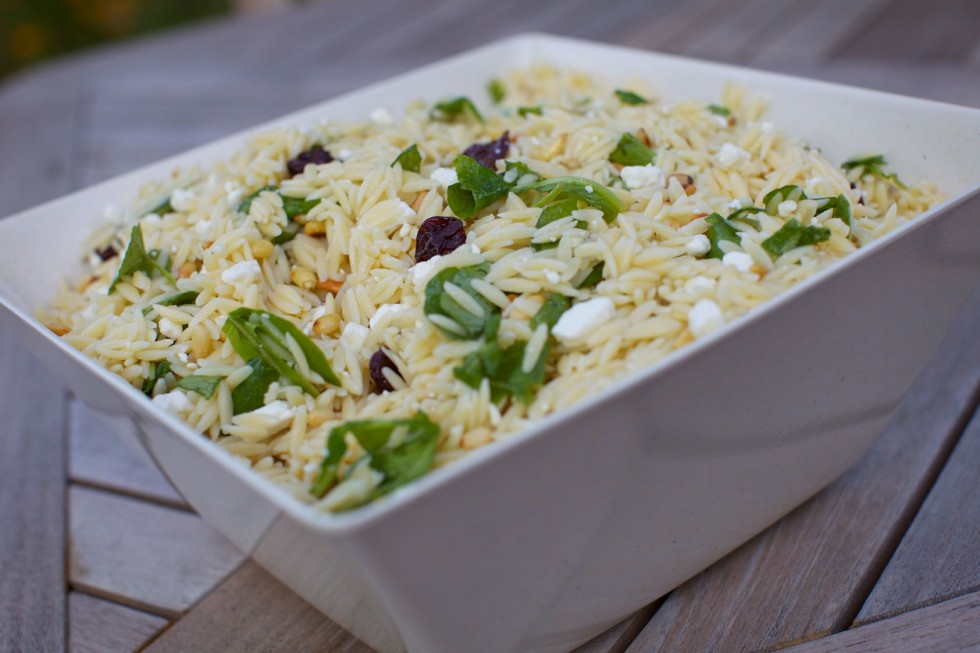 tri-colore orzo salad