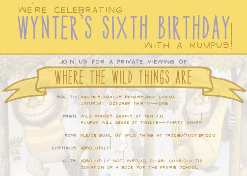 where the wild things are invite